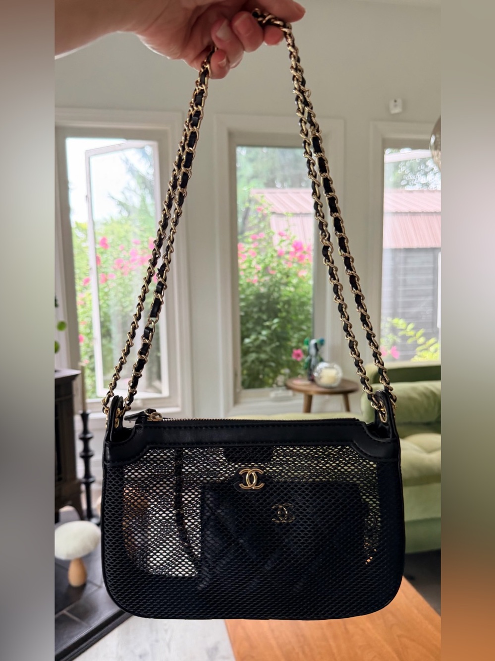 FULL SET New in Box Chanel Makeup Mesh Clutch w Chain in Black Lambskin Leather - Picture 2 of 16
